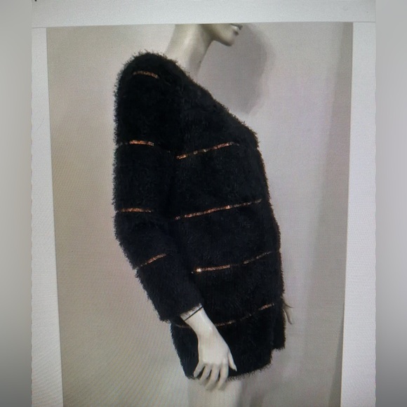 Darling navy blue fuzzy dress coat - Picture 8 of 9